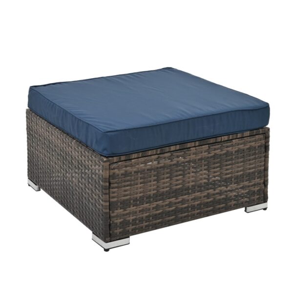 Patio Furniture, Outdoor Furniture, Seasonal PE Wicker Furniture, 4 Set Wicker Furniture With Tempered Glass Coffee Table - Image 7