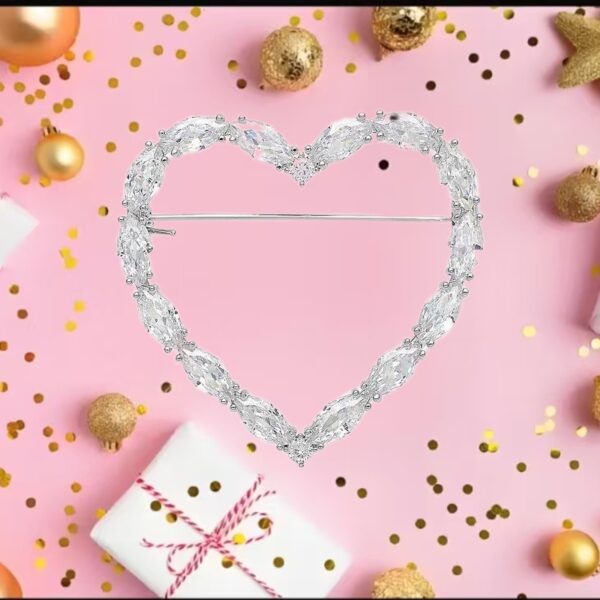 Korean Version Of Heart-shaped Brooch - Image 5