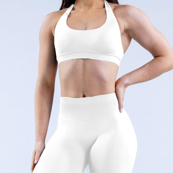 High Elasticity Ultra-fine Matte Nylon Suspender Seamless Sports Underwear Shorts Set With Beautiful Back - Image 3