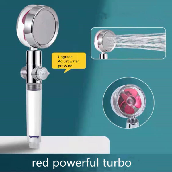 Shower Head Water Saving Flow 360 Degrees Rotating With Small Fan ABS Rain High Pressure Spray Nozzle Bathroom Accessories - Image 6