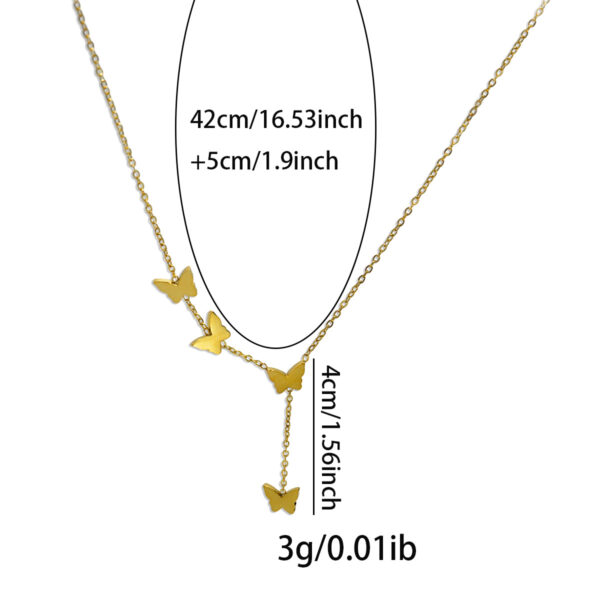 Lxalry 18K Gold Plated Celestial Necklace   Butterfly   Heart Charm Stainless Steel Jewelry  Skin Safe Hypoallergenic Gift For Women Wife Mom  Romantic Everyday   Wedding Glow - Image 3