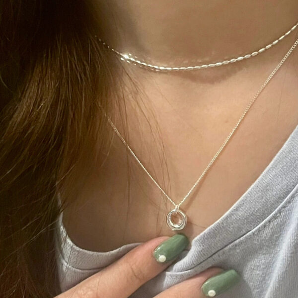 Women's Geometric Circle Necklace Simple Clavicle Chain Versatile - Image 2