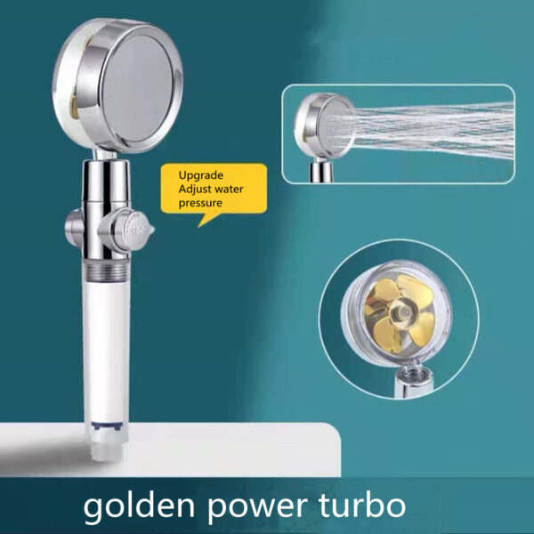 Shower Head Water Saving Flow 360 Degrees Rotating With Small Fan ABS Rain High Pressure Spray Nozzle Bathroom Accessories - Image 10