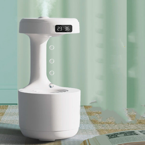 Bedroom Anti-Gravity Humidifier With Clock Water Drop Backflow Aroma Diffuser Large Capacity Office Bedroom Mute Heavy Fog Household Sprayer - Image 3