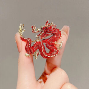Chinese Ancient Style Zodiac Dragon Enamel Colored Dragon Brooch