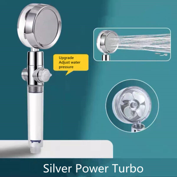 Shower Head Water Saving Flow 360 Degrees Rotating With Small Fan ABS Rain High Pressure Spray Nozzle Bathroom Accessories - Image 4