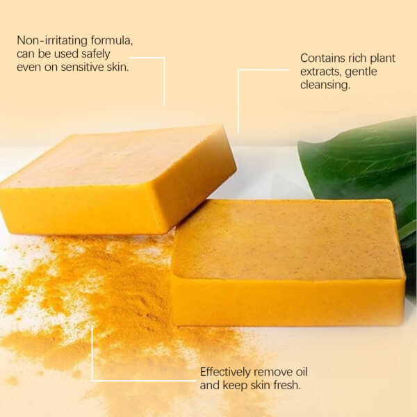 Lemon Turmeric Brightening Soap Gently Cleanses The Skin, Moisturizes, Hydrates And Replenishes Water. It Is A Facial And Body Care Soap - Image 4