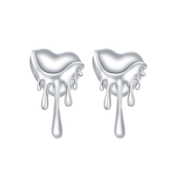 High-end Love Heart Melted Heart Earrings Simple - Image 4