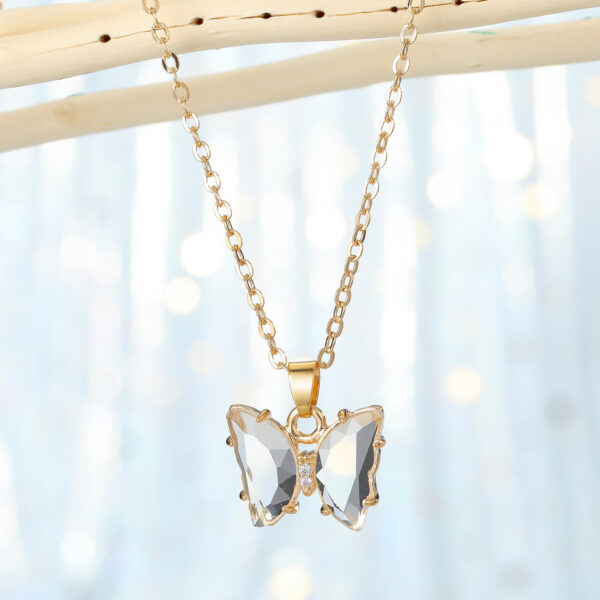 Crystal Butterfly Pendant Necklace Internet Celebrity - Image 3