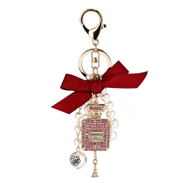 Creative Crystal Perfume Bottle Rhinestone Keychain - Image 2