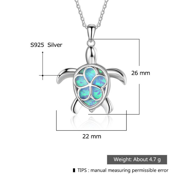 Cute Turtle OPAL Pendant Charm All-match Necklace - Image 5