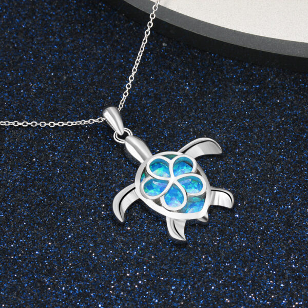 Cute Turtle OPAL Pendant Charm All-match Necklace - Image 2
