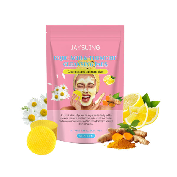 Jaysuing Kojic Acid Turmeric Balancing Water & Oil Cleansing Pad Gently Cleanses The Skin, Exfoliates The Skin, Gently Purifies And Soothes The Skin - Image 6