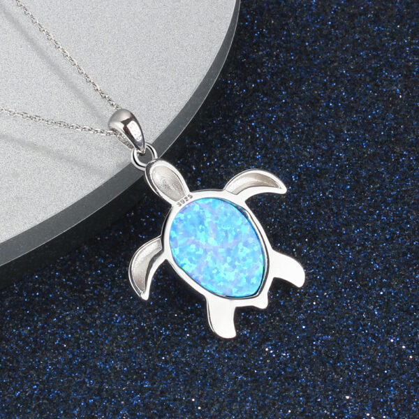 Cute Turtle OPAL Pendant Charm All-match Necklace - Image 4