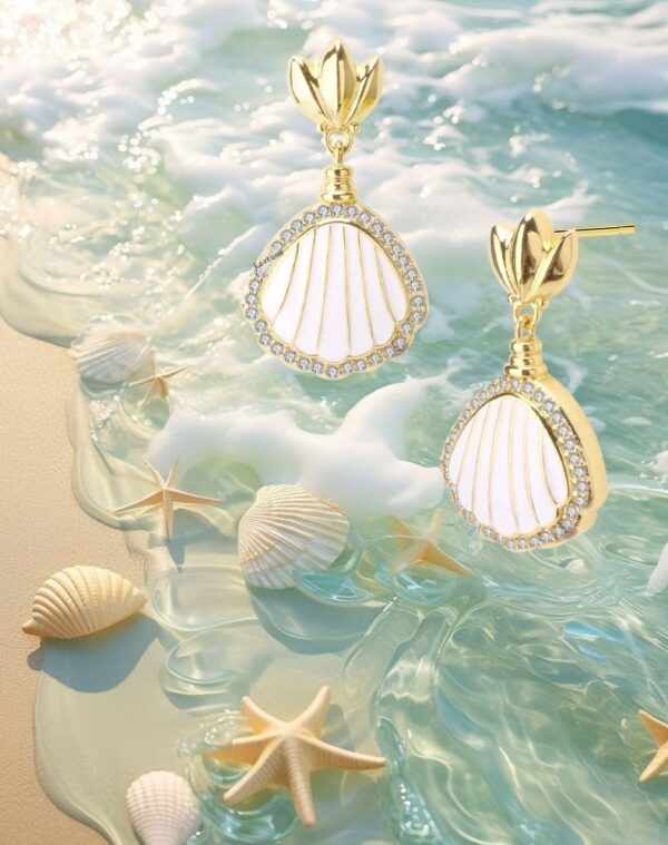 European And American Earrings Ocean Series Earrings Shell - Image 4