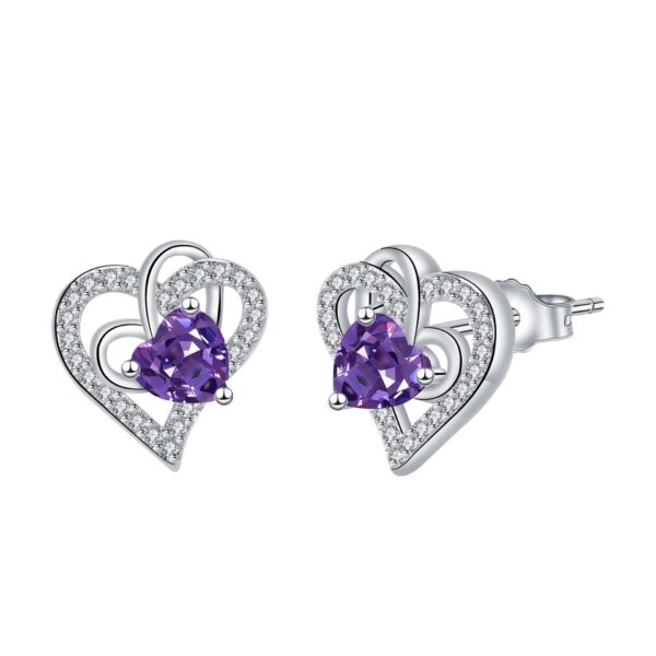 925 Silver Needle Fashion Simple Elegant Earrings Heart-shaped - Image 7