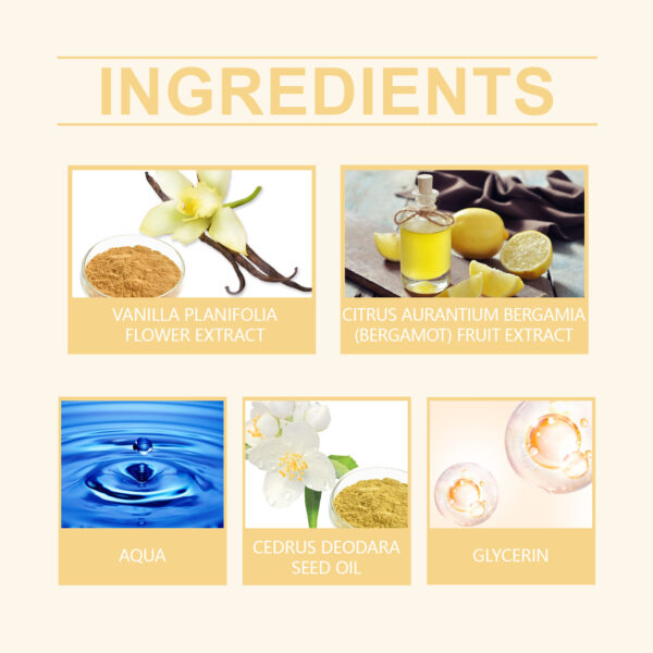 EELHOE Vanilla Body Hair Perfume Spray Long-Lasting Light Fragrance Floral Fragrance Ladies Niche Perfume Spray - Image 3