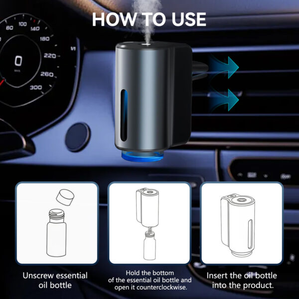 Car Air Fresheners -3x10ML Natural French Perfume Lasts 45 Days, Portable Waterless Car Diffuser Air Freshener Car Aromatherapy Diffuser, Adjust Concentration Scent - Image 6