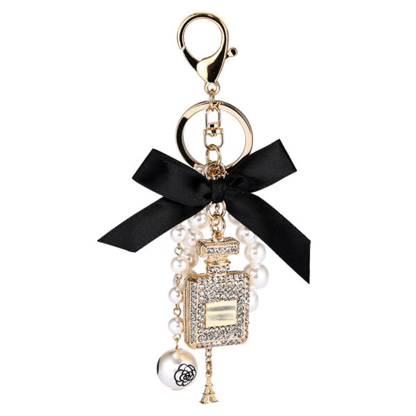 Creative Crystal Perfume Bottle Rhinestone Keychain - Image 8