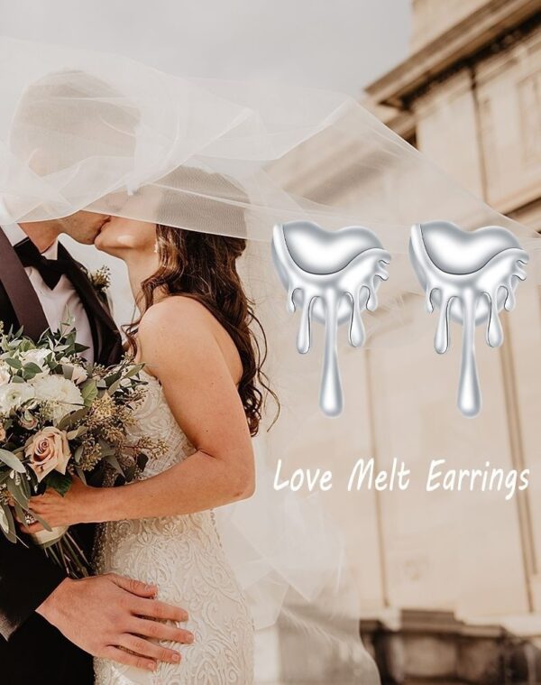 High-end Love Heart Melted Heart Earrings Simple - Image 2