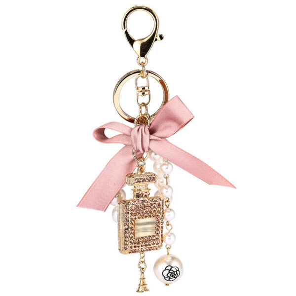 Creative Crystal Perfume Bottle Rhinestone Keychain - Image 7