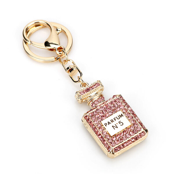 Creative Crystal Perfume Bottle Rhinestone Keychain - Image 5