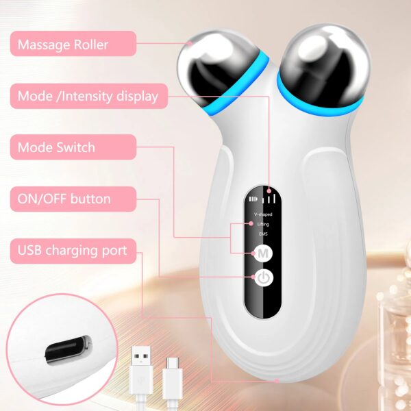 Anti Aging And Wrinkles Microcurrent Facial Device, Boost Skin Care Products Absorption - White - Image 6