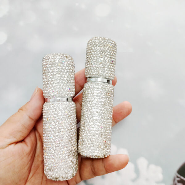 2pcs 10ml Shiny Perfume Travel  Bottle High End Perfume  Sub-bottling Glass Bottle Filling Travel Portable Mini Perfume Spray Bottle With Drill Perfume Empty Bottle - Image 2