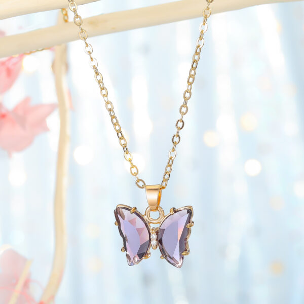 Crystal Butterfly Pendant Necklace Internet Celebrity - Image 2