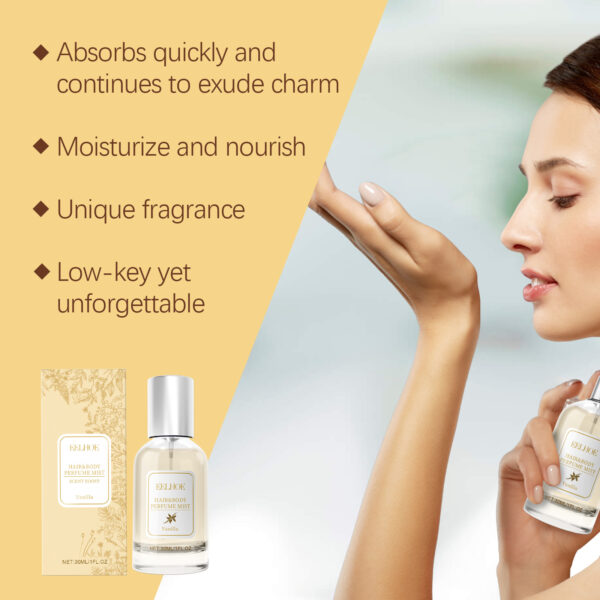 EELHOE Vanilla Body Hair Perfume Spray Long-Lasting Light Fragrance Floral Fragrance Ladies Niche Perfume Spray - Image 5