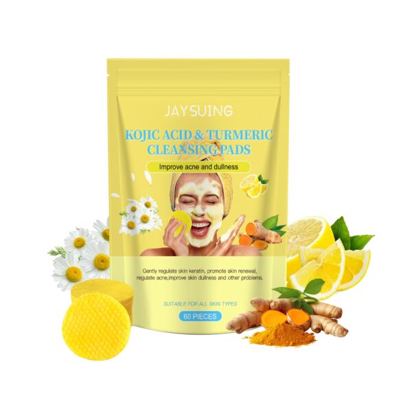 Jaysuing Kojic Acid Turmeric Exfoliating Cleansing Pad Gently Cleanses The Skin And Exfoliates The Skin, Gently Purifying And Soothing The Skin - Image 2