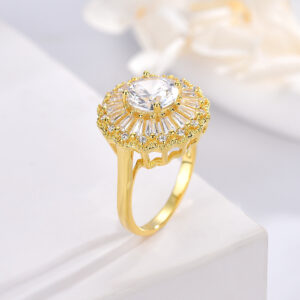 Luxury Creative Flower Women's Copper Gold Ring