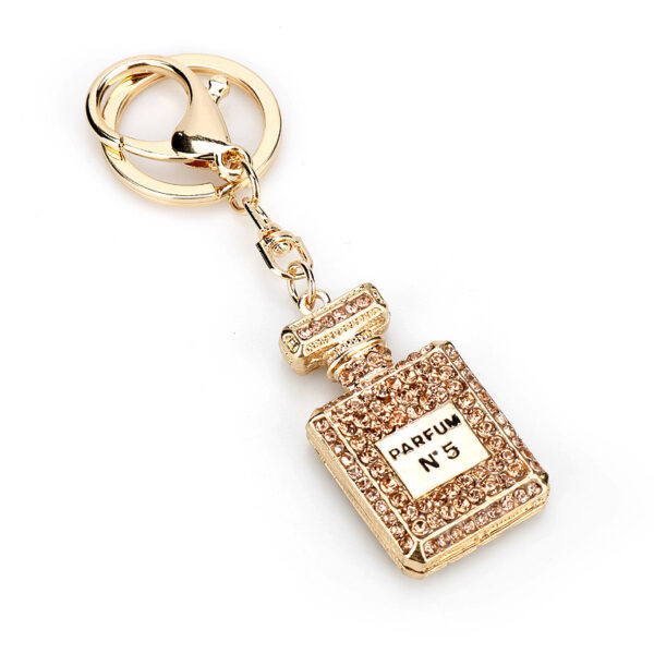 Creative Crystal Perfume Bottle Rhinestone Keychain - Image 3
