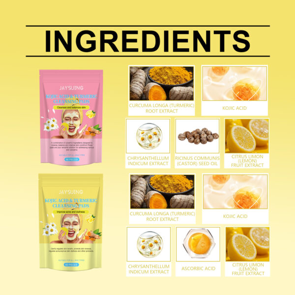 Jaysuing Kojic Acid Turmeric Exfoliating Cleansing Pad Gently Cleanses The Skin And Exfoliates The Skin, Gently Purifying And Soothing The Skin - Image 6