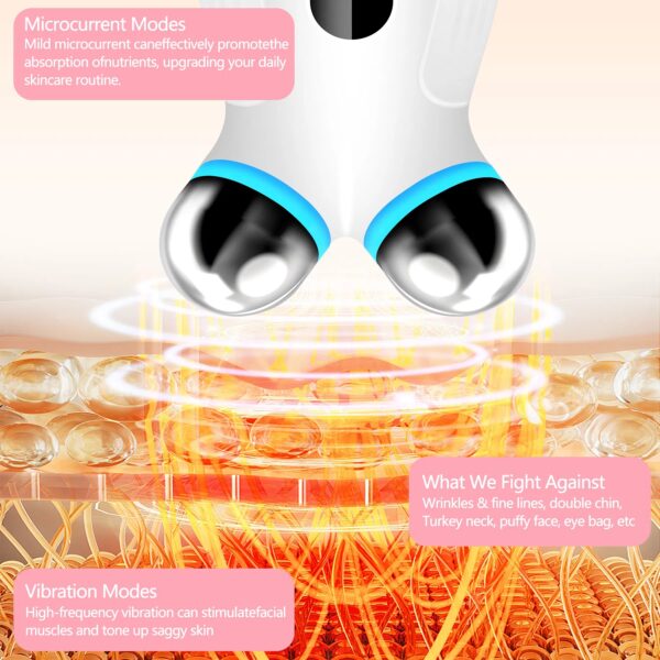 Anti Aging And Wrinkles Microcurrent Facial Device, Boost Skin Care Products Absorption - White - Image 5