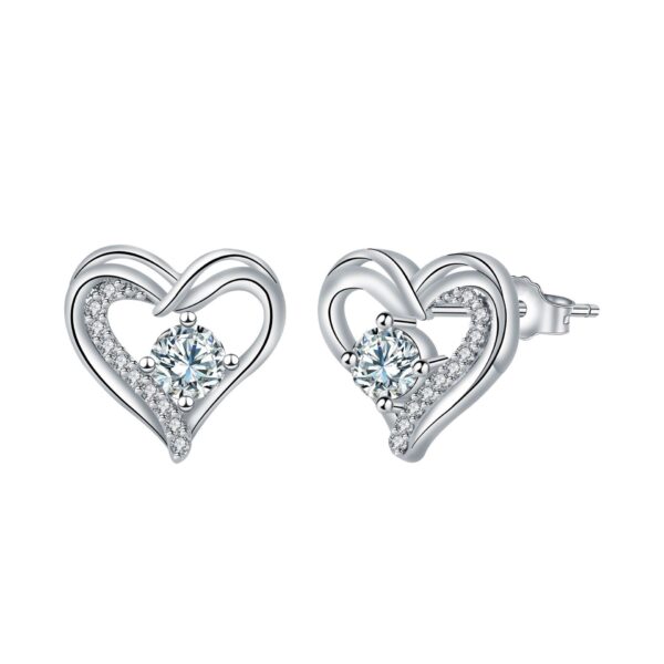 Mother's Day Simple Heart-shaped Love Heart Stud Earrings - Image 3